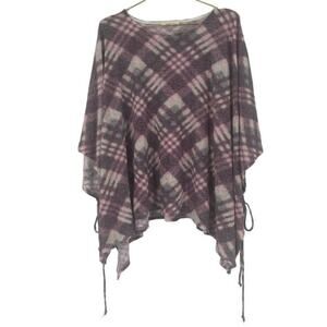Love In NEW pink purple flannel poncho